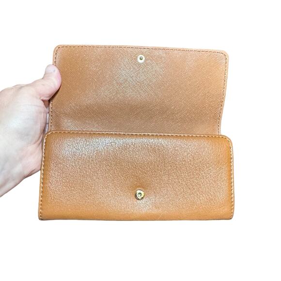 Michael Kors Fulton Flap Continental Leather Wallet Luggage - Picture 3 of 11